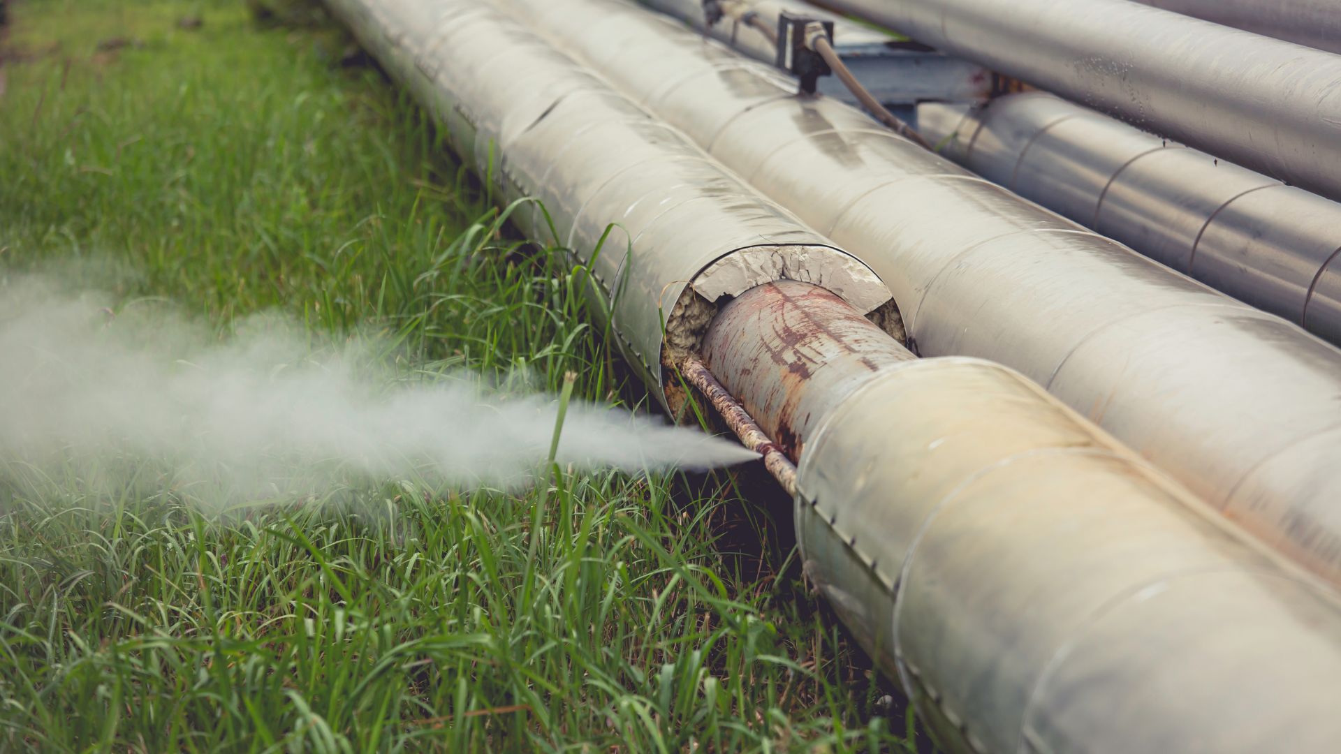 Corrosion rusty through socket tube steam gas leak pipeline
